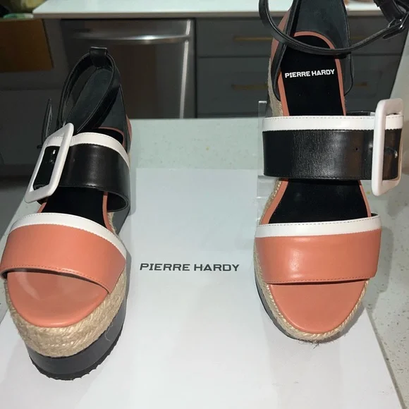 Pierre Hardy Leather Wedge Sandals - Picture 2 of 5